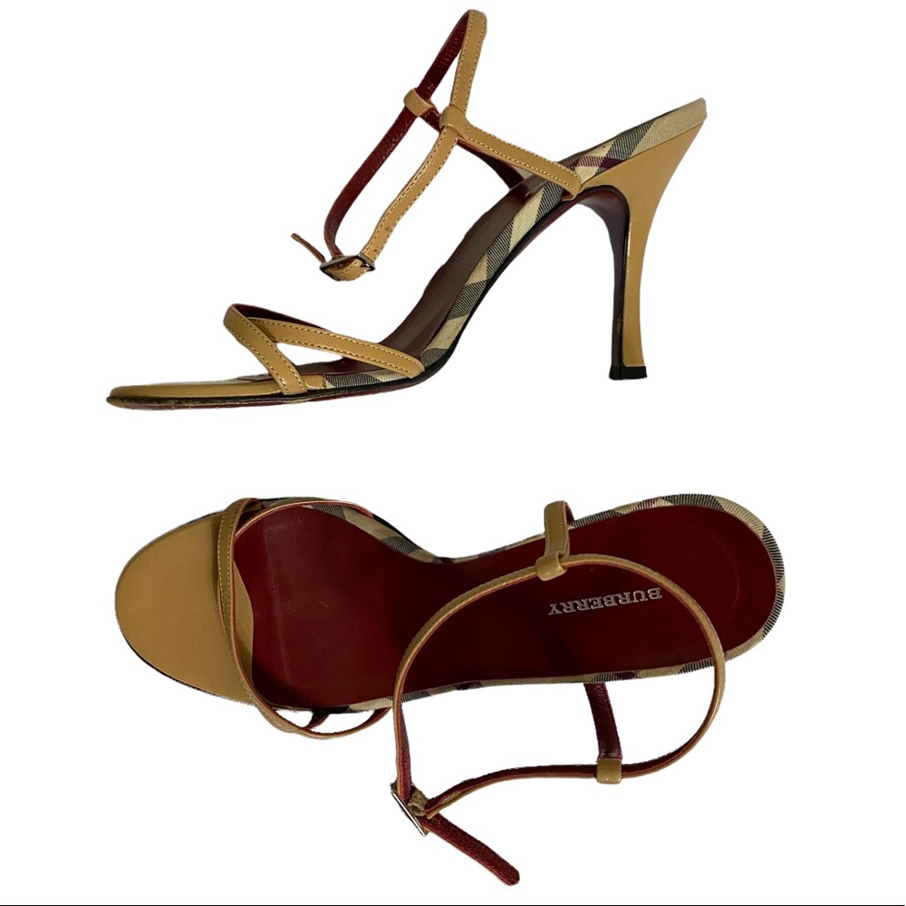 Burberry vintage check strappy heels